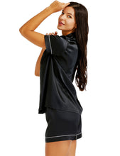 Load image into Gallery viewer, LONXU Womens Silk Satin Pajamas Set Button Down Sleepwear Loungewear XS~3XL