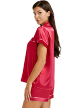 Load image into Gallery viewer, LONXU Womens Silk Satin Pajamas Set Button Down Sleepwear Loungewear XS~3XL