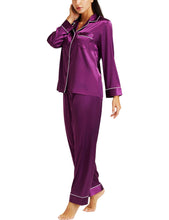 Load image into Gallery viewer, LONXU Womens Silk Satin Pajamas Set Button Down Sleepwear Loungewear XS~3XL