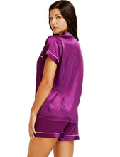 Load image into Gallery viewer, LONXU Womens Silk Satin Pajamas Set Button Down Sleepwear Loungewear XS~3XL