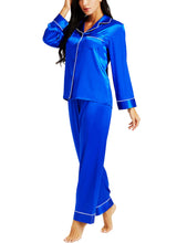 Load image into Gallery viewer, LONXU Womens Silk Satin Pajamas Set Button Down Sleepwear Loungewear XS~3XL