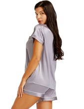 Load image into Gallery viewer, LONXU Womens Silk Satin Pajamas Set Button Down Sleepwear Loungewear XS~3XL
