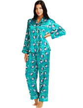 Load image into Gallery viewer, LONXU Womens Silk Satin Pajamas Set Button Down Sleepwear Loungewear XS~3XL