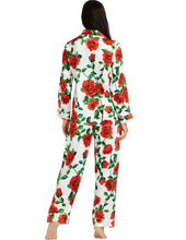 Load image into Gallery viewer, LONXU Womens Silk Satin Pajamas Set Button Down Sleepwear Loungewear XS~3XL