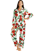 Load image into Gallery viewer, LONXU Womens Silk Satin Pajamas Set Button Down Sleepwear Loungewear XS~3XL