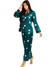 Load image into Gallery viewer, LONXU Womens Silk Satin Pajamas Set Button Down Sleepwear Loungewear XS~3XL
