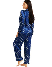 Load image into Gallery viewer, LONXU Womens Silk Satin Pajamas Set Button Down Sleepwear Loungewear XS~3XL