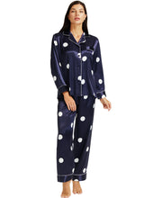 Load image into Gallery viewer, LONXU Womens Silk Satin Pajamas Set Button Down Sleepwear Loungewear XS~3XL