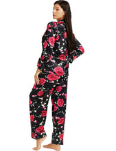 Load image into Gallery viewer, LONXU Womens Silk Satin Pajamas Set Button Down Sleepwear Loungewear XS~3XL