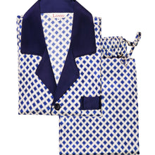 Load image into Gallery viewer, Lonxu Pajamas Set Mens Silk Satin Pajamas Long Sleeve Loungewear Two-Piece Sleepwear Button-Down Pj Set S-XXXXL