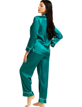 Load image into Gallery viewer, LONXU Womens Silk Satin Pajamas Set Button Down Sleepwear Loungewear XS~3XL