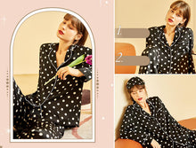 Load image into Gallery viewer, LONXU Womens Silk Satin Pajamas Set Button Down Sleepwear Loungewear XS~3XL