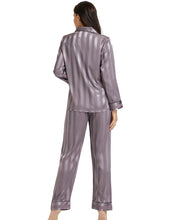 Load image into Gallery viewer, LONXU Womens Silk Satin Pajamas Set Button Down Sleepwear Loungewear XS~3XL