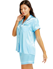Load image into Gallery viewer, LONXU Womens Silk Satin Pajamas Set Button Down Sleepwear Loungewear XS~3XL