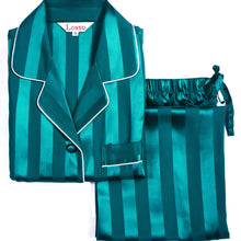 Load image into Gallery viewer, LONXU Womens Silk Satin Pajamas Set Button Down Sleepwear Loungewear XS~3XL