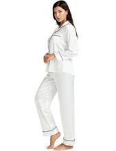 Load image into Gallery viewer, LONXU Womens Silk Satin Pajamas Set Button Down Sleepwear Loungewear XS~3XL
