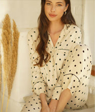 Load image into Gallery viewer, LONXU Womens Silk Satin Pajamas Set Button Down Sleepwear Loungewear XS~3XL