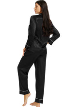 Load image into Gallery viewer, LONXU Womens Silk Satin Pajamas Set Button Down Sleepwear Loungewear XS~3XL