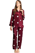 Load image into Gallery viewer, LONXU Womens Silk Satin Pajamas Set Button Down Sleepwear Loungewear XS~3XL