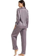 Load image into Gallery viewer, LONXU Womens Silk Satin Pajamas Set Button Down Sleepwear Loungewear XS~3XL