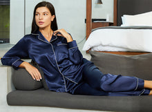 Load image into Gallery viewer, LONXU Womens Silk Satin Pajamas Set Button Down Sleepwear Loungewear XS~3XL