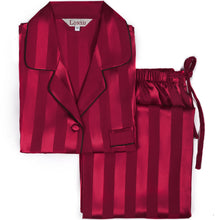 Load image into Gallery viewer, LONXU Womens Silk Satin Pajamas Set Button Down Sleepwear Loungewear XS~3XL