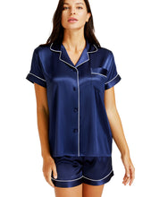 Load image into Gallery viewer, LONXU Womens Silk Satin Pajamas Set Button Down Sleepwear Loungewear XS~3XL