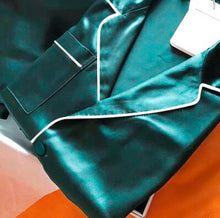 Load image into Gallery viewer, LONXU Womens Silk Satin Pajamas Set Button Down Sleepwear Loungewear XS~3XL