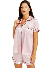 Load image into Gallery viewer, LONXU Womens Silk Satin Pajamas Set Button Down Sleepwear Loungewear XS~3XL