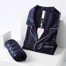 Load image into Gallery viewer, LONXU Womens Silk Satin Pajamas Set Button Down Sleepwear Loungewear XS~3XL