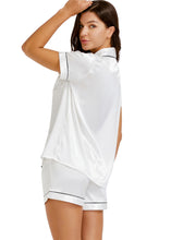 Load image into Gallery viewer, LONXU Womens Silk Satin Pajamas Set Button Down Sleepwear Loungewear XS~3XL