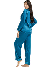 Load image into Gallery viewer, LONXU Womens Silk Satin Pajamas Set Button Down Sleepwear Loungewear XS~3XL