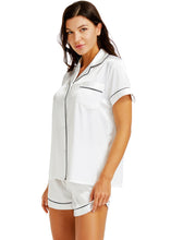 Load image into Gallery viewer, LONXU Womens Silk Satin Pajamas Set Button Down Sleepwear Loungewear XS~3XL