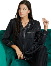 Load image into Gallery viewer, LONXU Womens Silk Satin Pajamas Set Button Down Sleepwear Loungewear XS~3XL