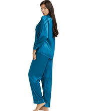 Load image into Gallery viewer, LONXU Womens Silk Satin Pajamas Set Button Down Sleepwear Loungewear XS~3XL