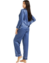 Load image into Gallery viewer, LONXU Womens Silk Satin Pajamas Set Button Down Sleepwear Loungewear XS~3XL