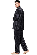 Load image into Gallery viewer, Lonxu Pajamas Set Mens Silk Satin Pajamas Long Sleeve Loungewear Two-Piece Sleepwear Button-Down Pj Set S-XXXXL