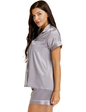 Load image into Gallery viewer, LONXU Womens Silk Satin Pajamas Set Button Down Sleepwear Loungewear XS~3XL