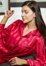 Load image into Gallery viewer, LONXU Womens Silk Satin Pajamas Set Button Down Sleepwear Loungewear XS~3XL