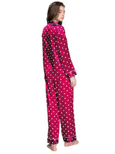 Load image into Gallery viewer, LONXU Womens Silk Satin Pajamas Set Button Down Sleepwear Loungewear XS~3XL