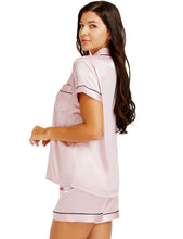 Load image into Gallery viewer, LONXU Womens Silk Satin Pajamas Set Button Down Sleepwear Loungewear XS~3XL