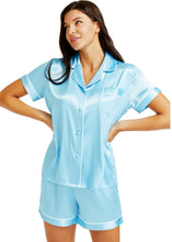 Load image into Gallery viewer, LONXU Womens Silk Satin Pajamas Set Button Down Sleepwear Loungewear XS~3XL
