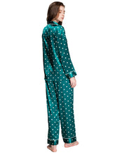 Load image into Gallery viewer, LONXU Womens Silk Satin Pajamas Set Button Down Sleepwear Loungewear XS~3XL

