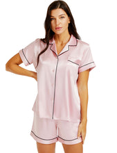 Load image into Gallery viewer, LONXU Womens Silk Satin Pajamas Set Button Down Sleepwear Loungewear XS~3XL
